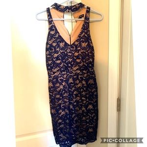 Navy sequined cocktail dress worn once.